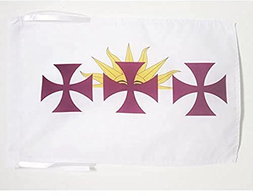 BANDERA de la HISPANIDAD 45x30cm - BANDERINA IDIOMA ESPAÑOL - ESPAÑA 30 x 45 cm cordeles - AZ FLAG