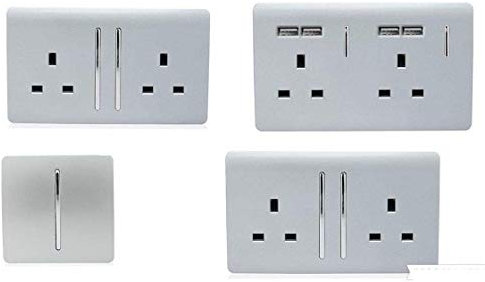 Trendi Switch Modern Switches/Sockets Conservatory/Garden Room Trade Pack Silver