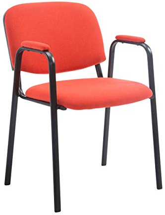 CLP Stapelstuhl Ken Pro I Konferenzstuhl Mit Stoff-Bezug Und Armlehnen, Farbe:rot