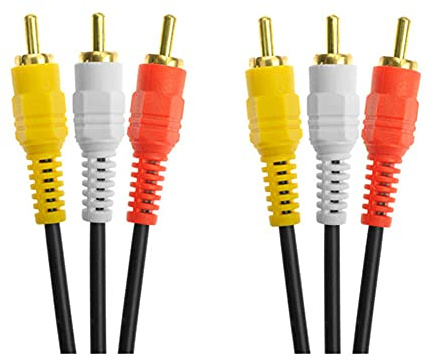 Aukson R14 3m 3RCA Audiolabel AV Kabel – 3x Cinch-Stecker auf 3x Cinch-Stecker, Composite-Video & Audio-Verbindungskabel für Klaren Stereo- und Video-Signalübertragung