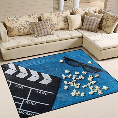 Use7 Teppich mit Filmmotiv im Vintage-Design, für Wohnzimmer, Schlafzimmer, 160 x 122 cm