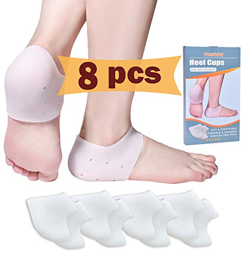 Fersenpolster, 4 Paar Silikon Fersenschutz, Gel Fersenpolster für Plantarfasziitis, Ferse Schmerzen, Knochensporn, Achilles Tendinitis, für Herren und Damen