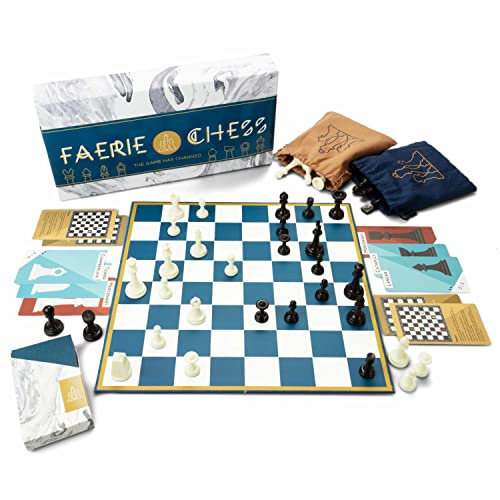 Brybelly 2-in-1 Faerie Chess & Classic Chess – Family Strategy Board Game-Set für Erwachsene & Kinder – enthält 32 Original-traditionelle Chess-Teile für Beginners, 32 Custom Teile für Advanced Play