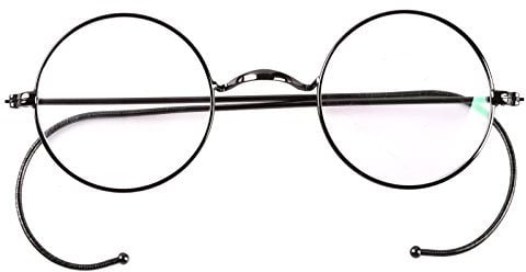 Agstum Retro Small Round Optical Rare Wire Rim Eyeglasses Frame Clear Lens (Grey, 44)