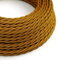LEDSone 5 Meters Vintage Gold Braided Flex Cable 3 Core Twisted Fabric Electrical Cable Wire for DIY Industrial Pendant Lights or Other Appliances