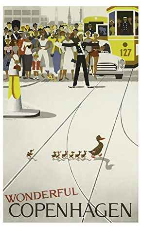Spiffing Prints Wonderful Copenhagen Reise-Poster Giclée, Größe XL, matt, ungerahmt