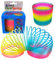 alldoro 60336 Treppenläufer, Kunststoff, Spiralhüpfer, Fingerspielzeug für Kinder ab 3 Jahren, 7 cm Durchmesser, Regenbogenspirale bunt