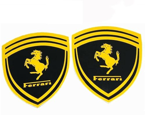 AEspares Prancing Horse Auto-Aufkleber aus Papier, Schwarz / Gelb, 10 Stück