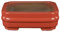 Rechteckige Bonsaischale aus rot glasiertem Steinzeug 14,5x12x4,5 cm - A008