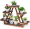 GOPLUS 6 Ebenen Blumenregal, Pflanzenregal, Blumentreppe Holz für Garten & Balkon, 99x25x64cm