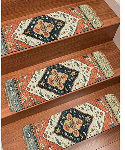 OJIA Tappeto extra antiscivolo per gradini in legno, 76 x 20 cm, per interni, antiscivolo, tappetini di sicurezza in gomma per cani, bambini e anziani, gradini per scale