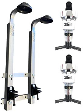 Great British Barware, 2 Bottle Alcohol Spirit Measure Drink Dispenser Includes Traditional Optic (Chrome, 35ml) - Made in England, Government Stamped, and Perfect for Commercial and Home Bars -