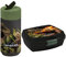 Goldkids Dinosaurier Dino Brotdose 17 x 14 x 6 cm Kinder Lunchbox Brotzeitdose Brotkasten für Frühstück Box Trinkflasche Schule Freizeit Kunststoff-Box inkl leuchtender Anhänger