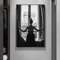 DAFLER Morgen in Paris Mädchen am Fenster Poster Schwarz-Weiß-Leinwandbild Ballerina Wandkunstdrucke Bilder Moderne Wohnkultur 40 x 60 cm Rahmenlos