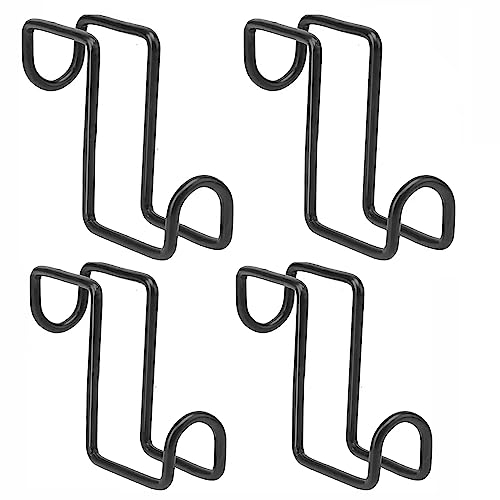 4PCS 4 Inch Tack Hook Heavy Duty Metal Bridle Hooks Water Bucket Hanger for Hanging Horse Bridles,Halter and Buckets(Black)