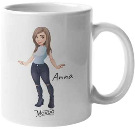 Movoo Design Tazza in Ceramica Tazza/Mug Lavabile Personalizzata con Nome - Crea il tuo Avatar
