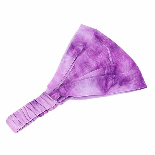 SHTGOI 2 fasce per capelli da donna, larghe, in stile bohémien, morbide, elastiche, per la perdita di capelli, triangolari, con colorazione legante, sottile, per chemo, cancro, viola