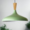 bamyum Champion Pendelleuchte aus Holz, 35 cm Hängelampe Metall E27 Moderne Esstisch Lampe, Skandinavisch Pendellampe für Schlafzimmer Wohnzimmer Küche Esstisch, Küchenlampe Hängend Minzgrün