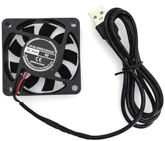 JZK 60 x 60 x 15 mm 2 polos DC 5 V Mini USB Ventilador con cables 6015 pequeño ventilador silencioso 60 mm 6 cm 5 V sin escobillas Ventilador de carcasa de PC Ventilador USB para impresora 3D con
