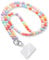 GD GOOD.designs Cadena para móvil con cuentas de colores (pastel) - Cordón universal para colgar con parche para cualquier funda de móvil | Cordón para colgar el móvil (Longitud 130cm)