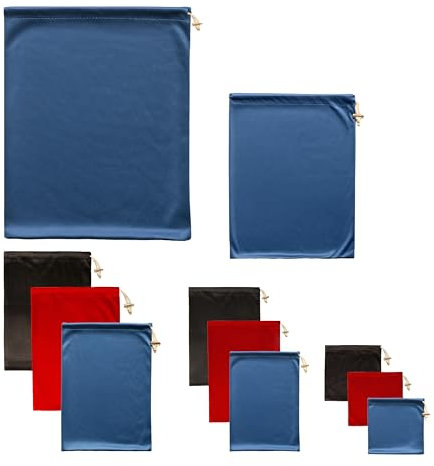 Valante Set mit Aufbewahrungsbeuteln für Spielspielzeug für Erwachsene aus Mikrofaser mit Kordelzug (5 Größen-Set)