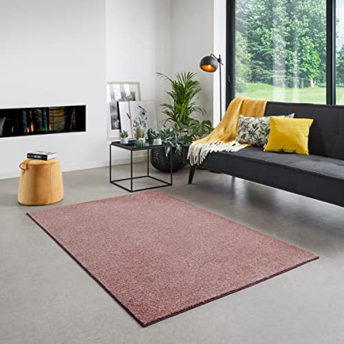 Carpet Studio Maine Teppich Rosa, Teppich Wohnzimmer 190x290 cm, Kurzflor Teppiche, Wohnzimmerteppich, Teppich Schlafzimmer