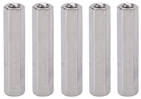 5-teilige Sechskant-Überwurfmutter, M8-Sechskant-Überwurfmutter, Metrische Überwurfmutter aus Edelstahl 304, Sechskant-Verbindungsmutter Mit Innengewinde, Für Heimdekoration, Maschinenwartung