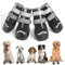 OHCOZZY Wasserdicht Hundeschuhe, Anti-Rutsch Hundestiefel mit reflektierenden Riemen, Verschleißfeste Gummisohle Hundeschuhe Pfotenschutz fürkleine, Mittlere und Große Hunde 4 Stück(S, Schwarz)