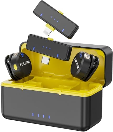 FULAIM X3 Mini Mikrofon – Kabelloses Lavalier Mikrofon für iPhone/Android/PC mit Geräuschunterdrückung, Ladecase & 32 Std. Akkulaufzeit, Ansteckmikrofon Handy für YouTube, Vlogs, Streaming & Live