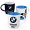Nostalgic-Art Retro Kaffee-Becher (3er-Set), 330 ml, BMW Logo Set 2 – Geschenk-Idee für BMW Accessoires Fans, Original Lizenzprodukt (OLP), Keramik-Tasse, Vintage Design