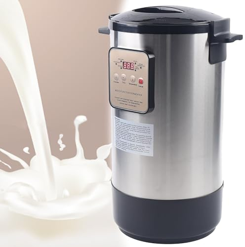 Quixnova Yogurtiera - Macchina per Yogurt Commerciale in Acciaio Inossidabile, Macchina per la fermentazione Automatica di Grande capacità 12L/18L, Tempo e Temperatura Regolabili,12L
