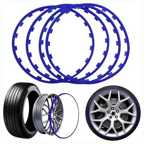 Schutzzierring FüR Autoreifen für Aixam Evolution,Schützt die Radnabe vor Kratzern und deckt kleinere Beschädigungen an der Radnabe ab,Rim Protector Guard 4 Stück
