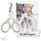EooCoo Coupe Griffes Chat, Professionnel Ergonomique Coupe Ongle Chat, Précis, Facile d’Utilisation, pour Chiot & Petit Animal, Ciseaux Acier Inoxydable, Radian Design à 25 degrés, Blanc + Gris