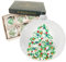Krebs Glas Lauscha - Weihnachtsdekoration/Christbaumschmuck aus Glas - Kugel mit grünem Weihnachtsbaum - Farbe: Silber - Menge: 6 Stück - Größe: ca. 8 cm