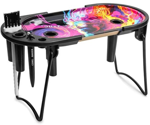 euluoziqing Metall-Rolltablett Set, Zigarettenstopfmaschine, Rolling Tray für King Size & 1 1/4 Größe, Inklusive Faltbarem Ständer, Kegelfüller, Kegeltrichter und Bürste (Lila)