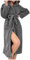 Bademantel Winter Flanell Damen Gewand Kurzes mit Gürtel Bademantel Freizeit Einfarbig mit Kapuze Pyjamas Langen Ärmeln Gepolstert Warm Nachthemd Legerer Für Den Loungewear Bademäntel