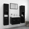 Homgoday Juego de Muebles de baño Madera de ingeniería Negro Mueble baño con Lavabo Mueble baño Mueble Lavabo Muebles de baño Lavabo sobre encimera