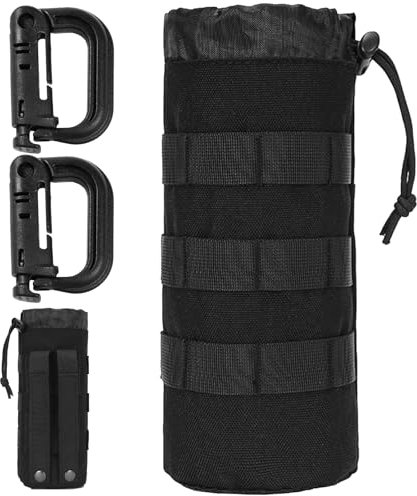 HAYGEM Porte Gourde Sac à Dos Durable, Porte Gourde avec Deux Sangles à Boucle pour l'attacher à Votre Sac à Dos, Sac Isotherme Bouteille avec Deux Clip à Pression pour l'escalade, Le Camping
