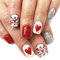 Auiremrti 24 Pieces Red Heart-Shaped Glitter Artificial Nails, Valentine's Day Fake Nails, Press On Nails Short, Adhesive Nail Tips