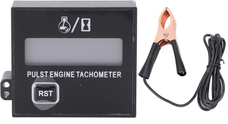 Masyrt Compact Digital Tachometer with Clip, Inductive RPM Meter Gauge for Small Engines, Suitable for Motorcycle, Cart, Kart, ATV, Yacht
