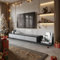 TV Cabinet with 3 Drawers – Extendable TV Unit Adjustable from 200cm to 330cm, Grey TV Stand for Living Room (grey)