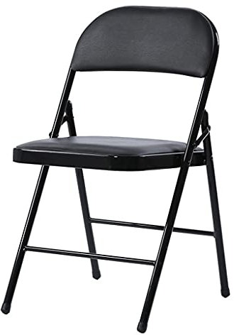 Tragbarer Bürostuhl, leichter Klappstuhl mit ergonomischer Rückenstütze für Zuhause, Büro, Konferenzen, Esszimmer, Schlafsaal und Firmentraining (Schwarz, 44 x 46 x 76 cm)