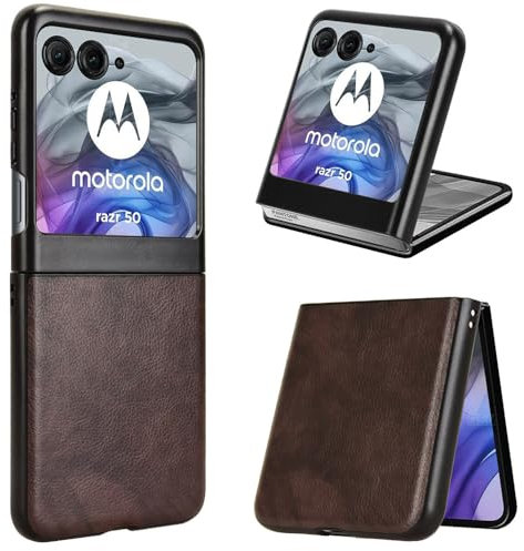 COQUE Étui pour Motorola razr 2024, Rabat Motorola razr 2024 à Motif Litchi-Marrone