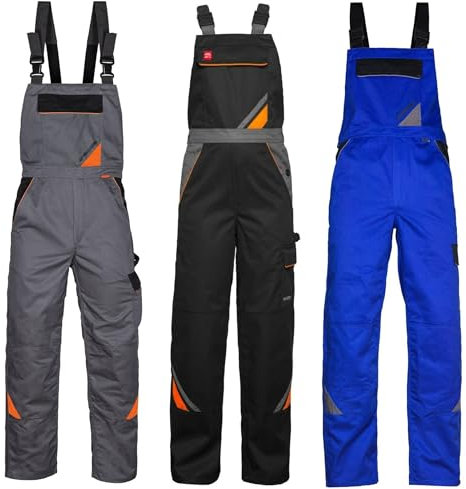 Art.Master Latzhose Herren Schwarz Größe 64 - strapazierfähige Arbeitslatzhose mit elastischem Bund Knieverstärkung und Stauraum - Männer Arbeitshose für Metallbau Azubis Instandhaltung Technik