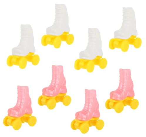 ZUNOXAZ 4paare Rollschuhe Für Puppen Adorable Miniatur Eislaufschuhe Für -projekte Und Puppenaccessoires Für Kreative Bastelarbeiten Und Puppendekoration