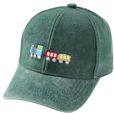 RuFengz caps herren, Baseballkappe mit niedlicher Stickerei, Cowboyhut-Design, verstellbar, Baumwolle, Sommer-Edition für Kinder Jungen & Mädchen, Alter 2–8 Jahre, Grün