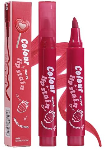 Lip Stain Pen - Lip Liner Stain | Lip Marker | Matte Lip Color Liner Marker | Highly Pigmented Waterproof Tinted Lipstick | Long-Lasting Beauty Accessories For Daily Commuting | Lip Stain
