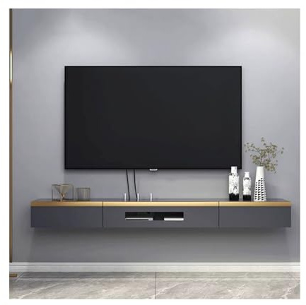 Konsole zum Aufhängen an der Wand, schwebender TV-Ständer, wandmontiertes Entertainment-Center und Schrankregal, TV-Konsole mit Stauraum, Medienkonsole für DVD-Player, platzsparendes Unter-TV-Regal