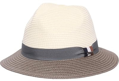 bugatti Herren Fedora Hut Sommer faltbar | zweifarbig meliert mit Hutband | 31 x 31 cm | 100% Papier Green