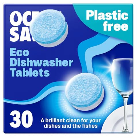 Ocean-Saver Eco Dishwasher Tablets, Plastic Free, 30 Tablets, Brilliant Clean for Dishes